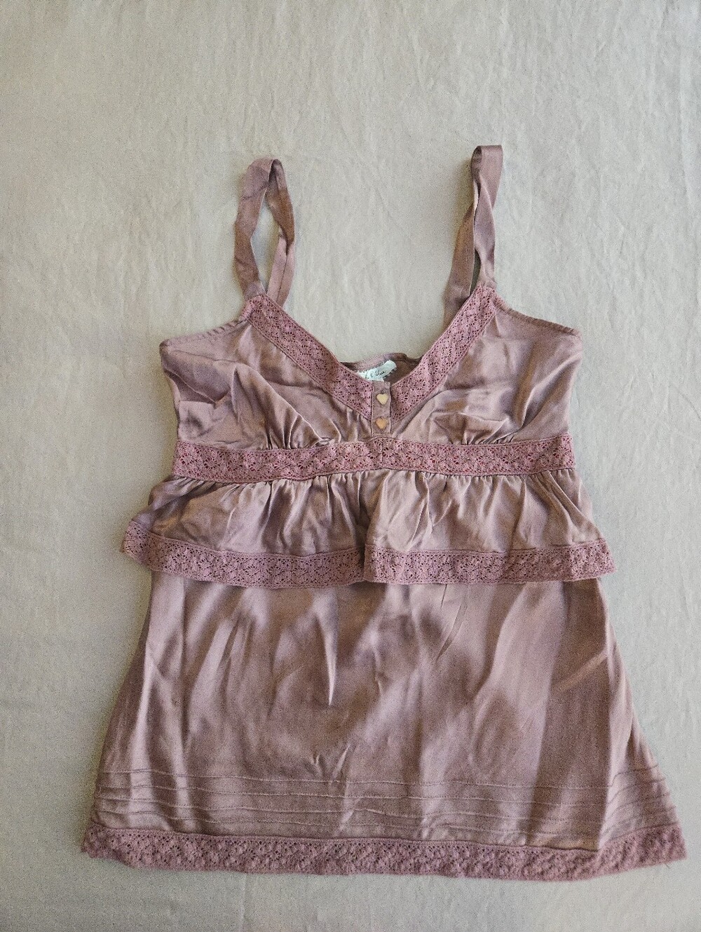 Kimchi Blue Urban Outfitters Lavender Purple Lace Trim Bustier Silk Tank Top EB5